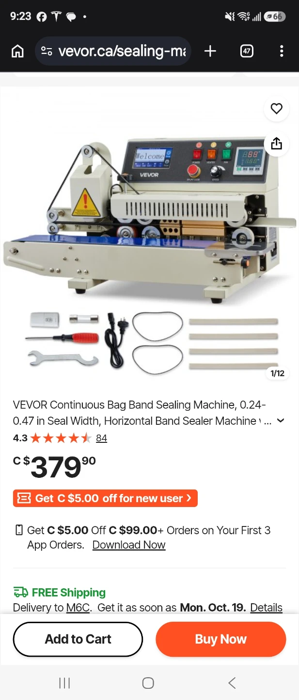VEVOR Continuous Bag Band Sealing Machine