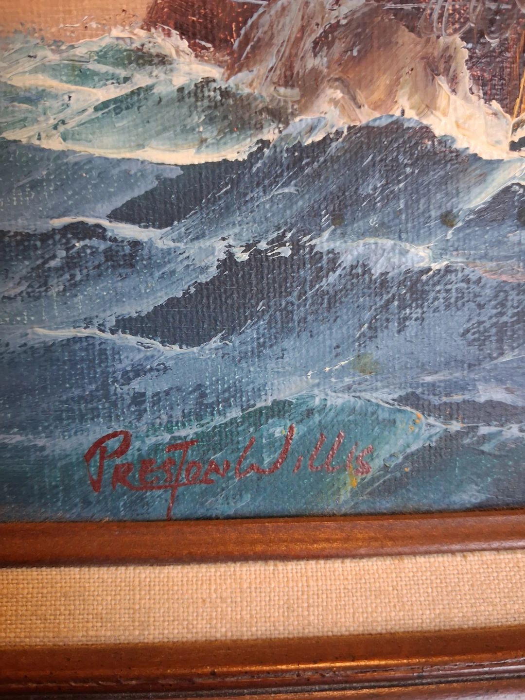 Vintage Preston Willis Nautical Oil Painting - photo 4