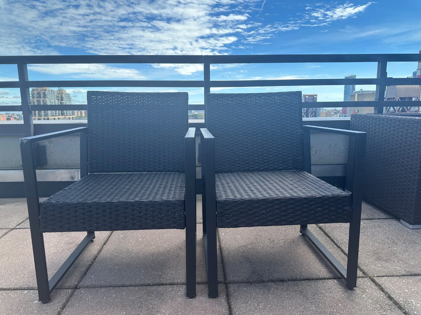 Outdoor Patio Furniture Set with Two Chairs and Table