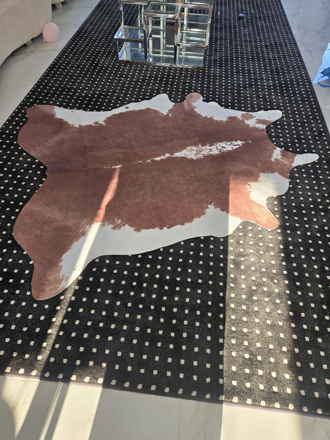 Genuine Brown and White Cowhide Rug - photo 2
