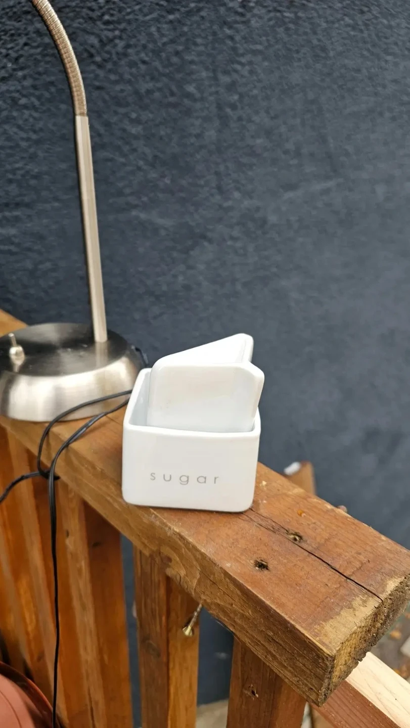 White Ceramic Sugar Container