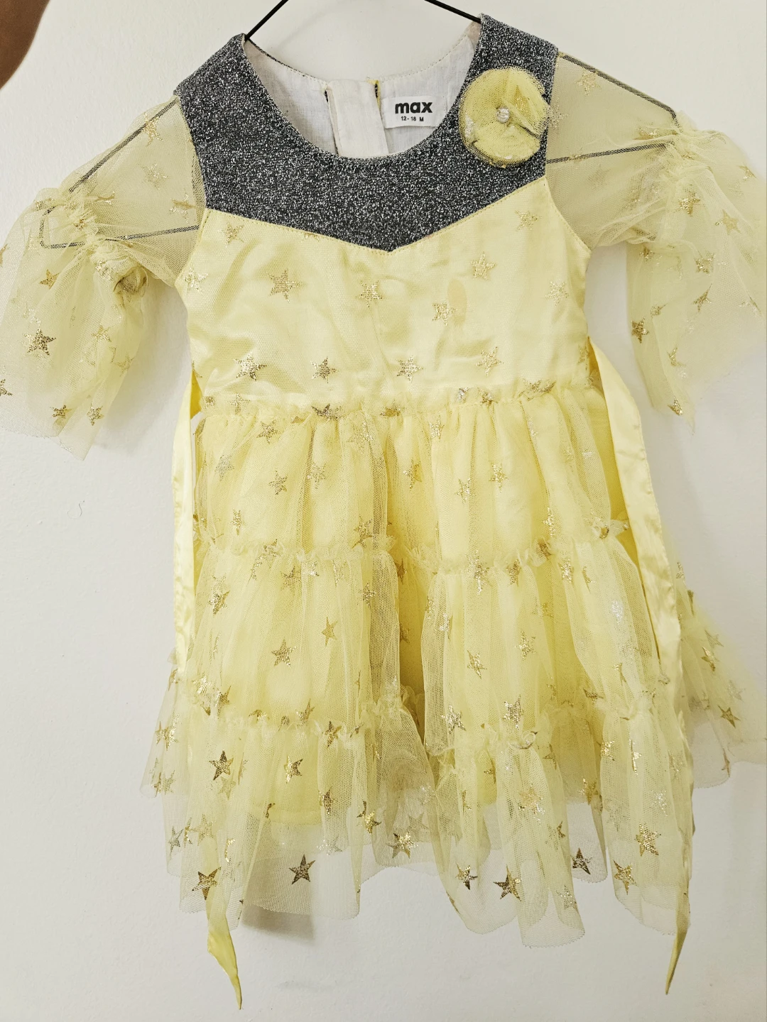 Max Yellow Star Party Dress 12-18 Months