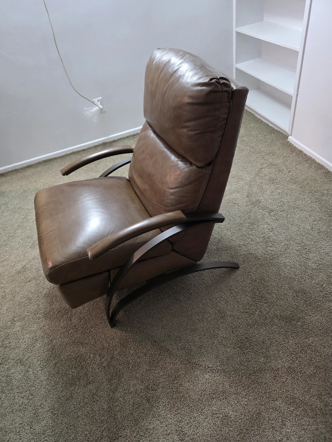 Brown Leather Reclining Armchair - photo 3