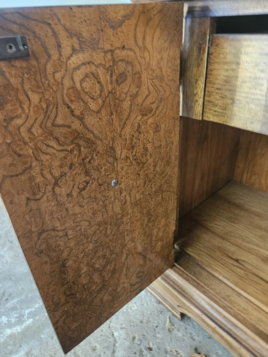 Wooden Side Table with Drawer and Cabinet - photo 4
