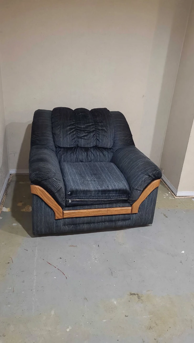 Two-Piece Sofa Set with Wood Trim - photo 2