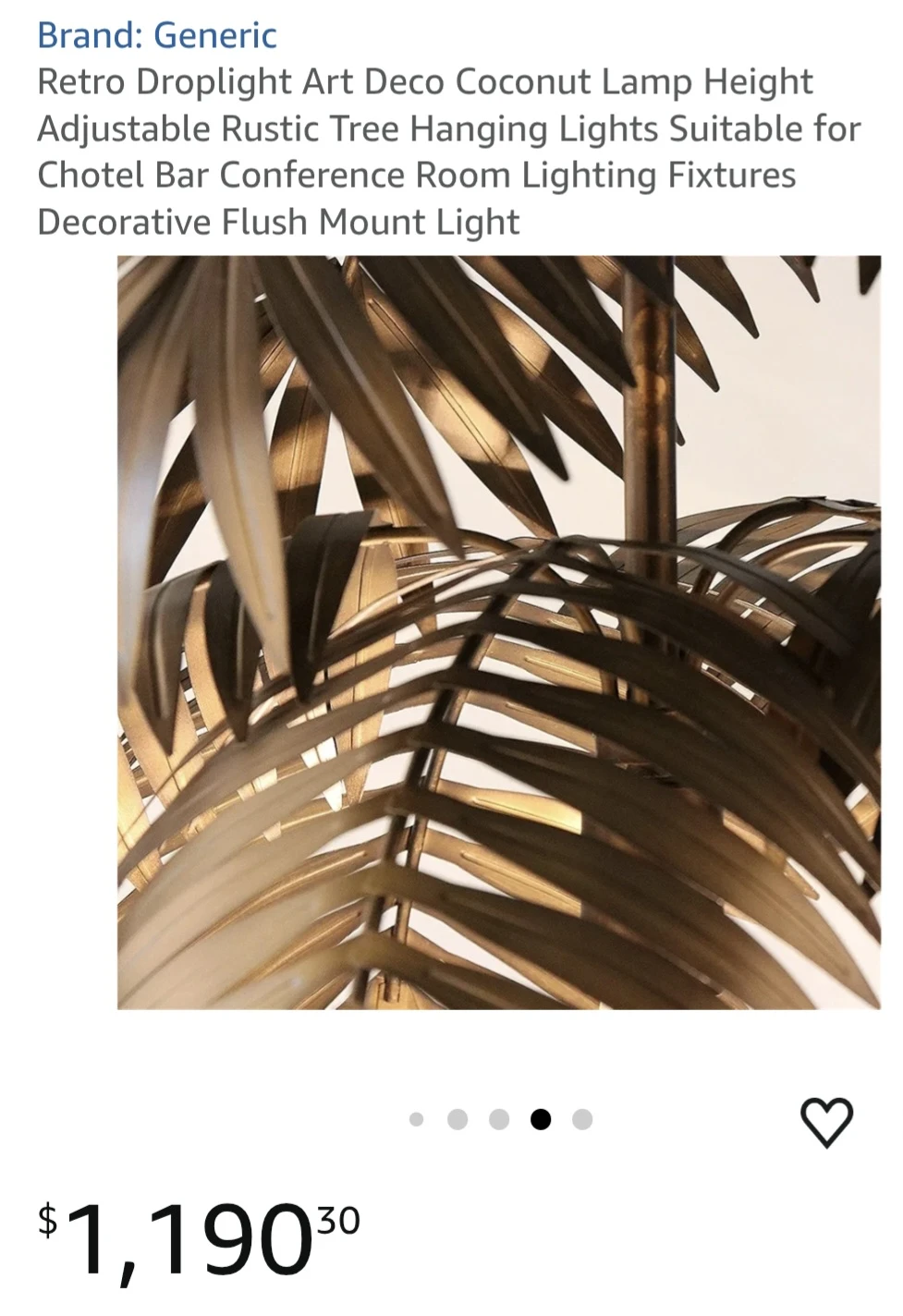 Retro palm tree hanging lamp - photo 3