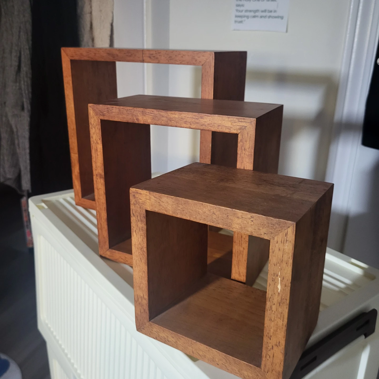 Set of 3 Wooden Nesting Cube Shelves