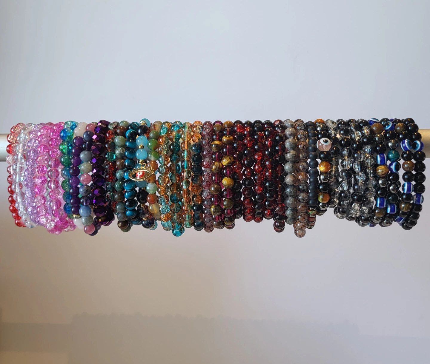 Set of 38 assorted Beaded Stretch Bracelets