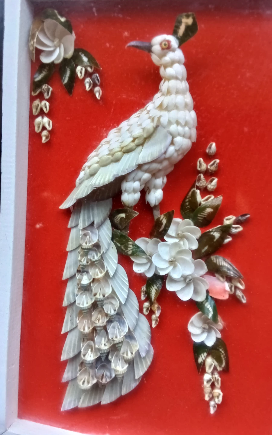 Piar Vintage MCM 3D Seashell Peacock Shadow Box Wall - photo 3