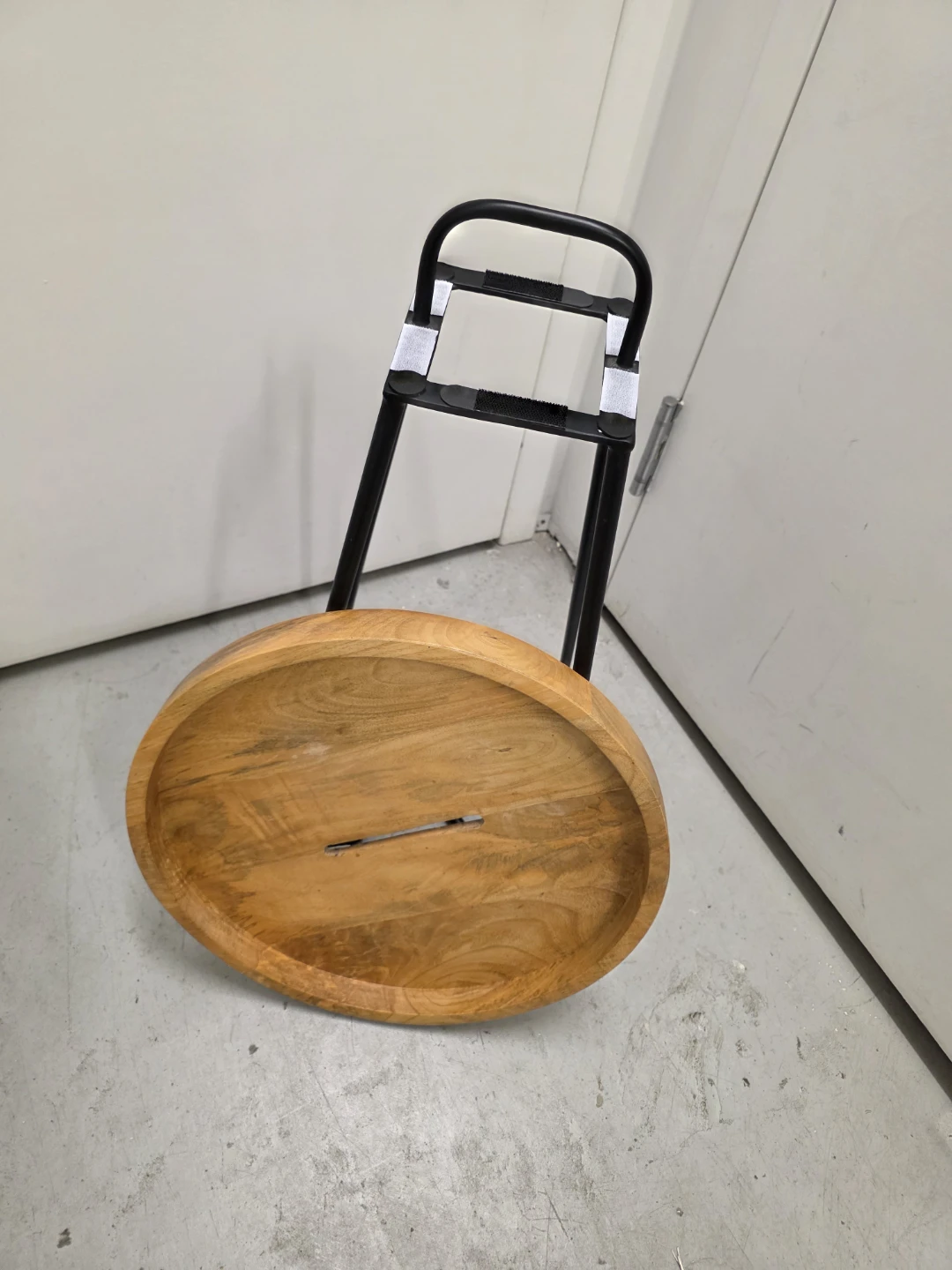 Round Wood Tray Table with Metal Legs - photo 2