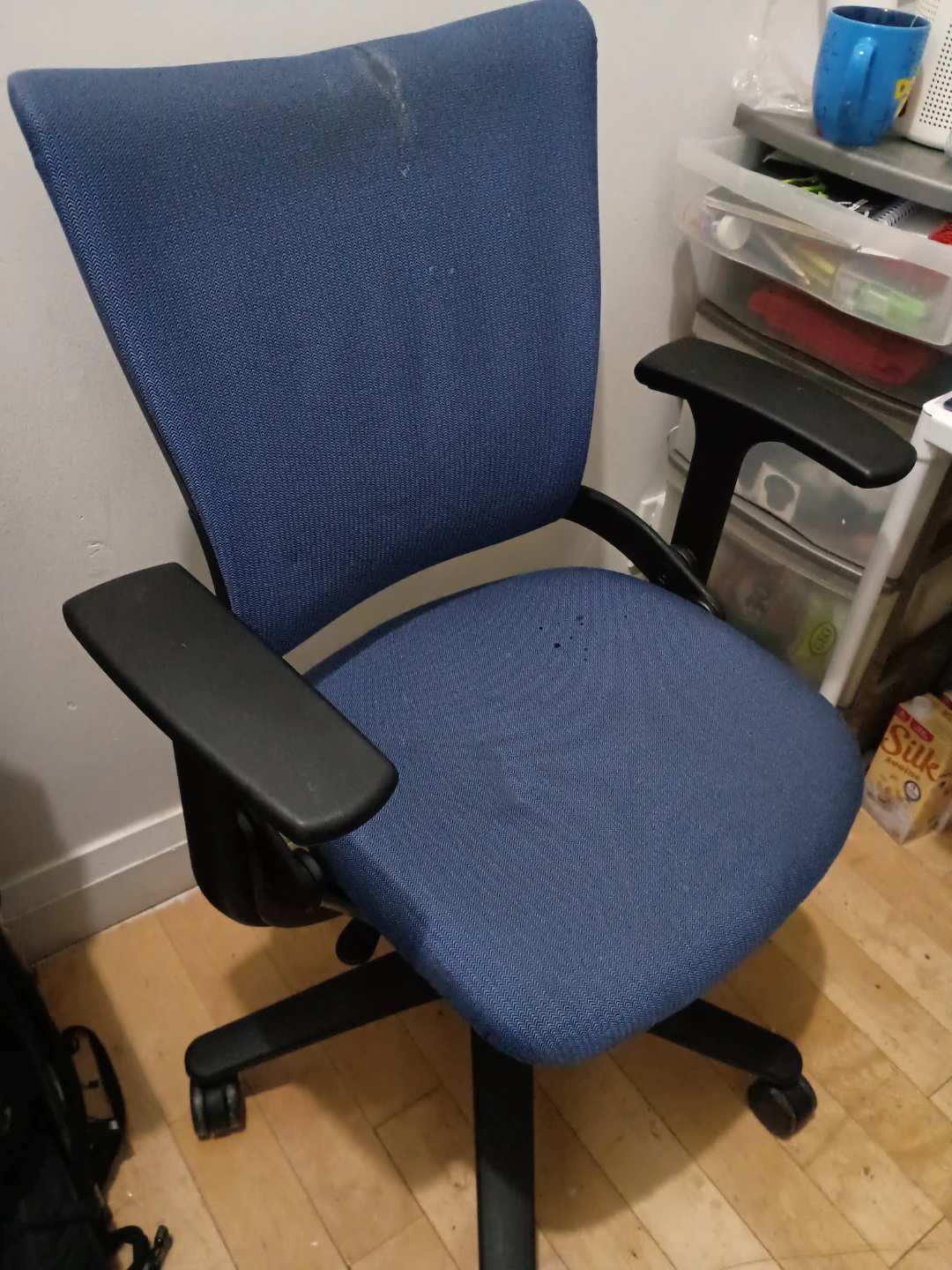 Blue fabric office chair