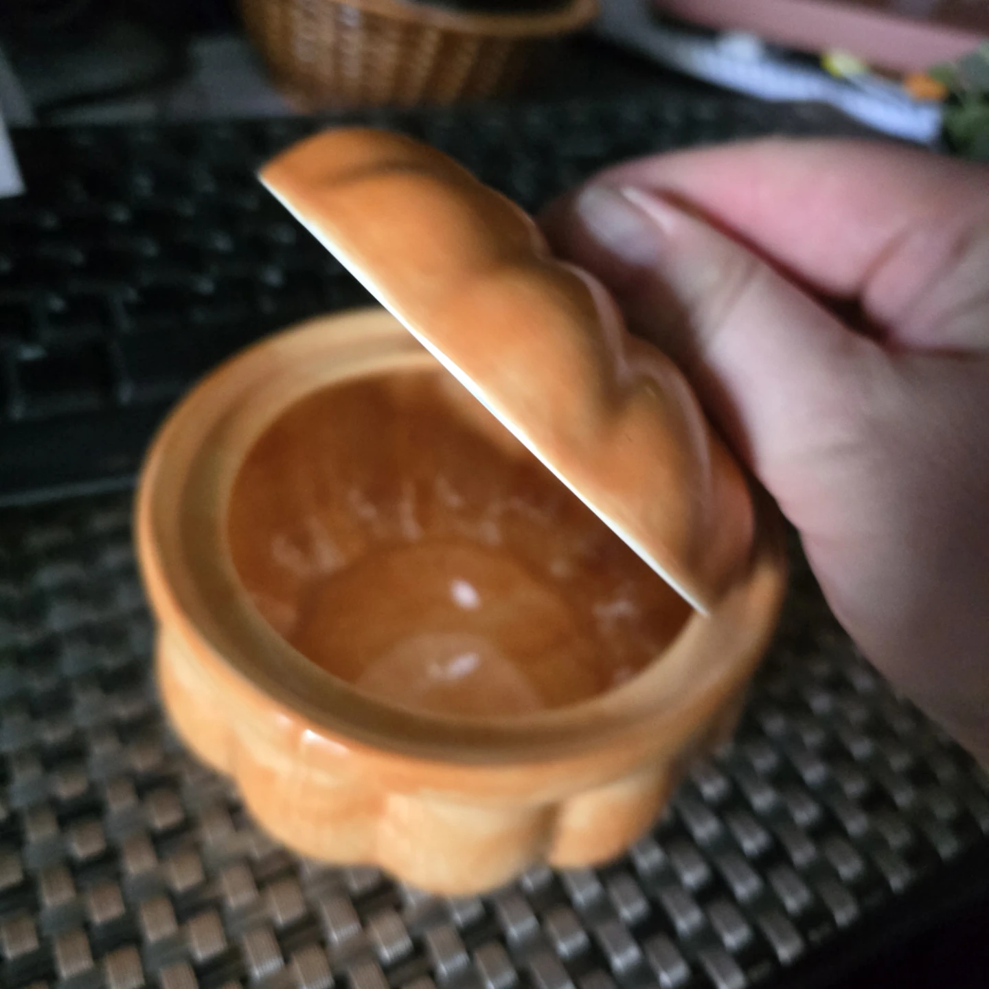 HomeSense Pumpkin Lidded Bowl