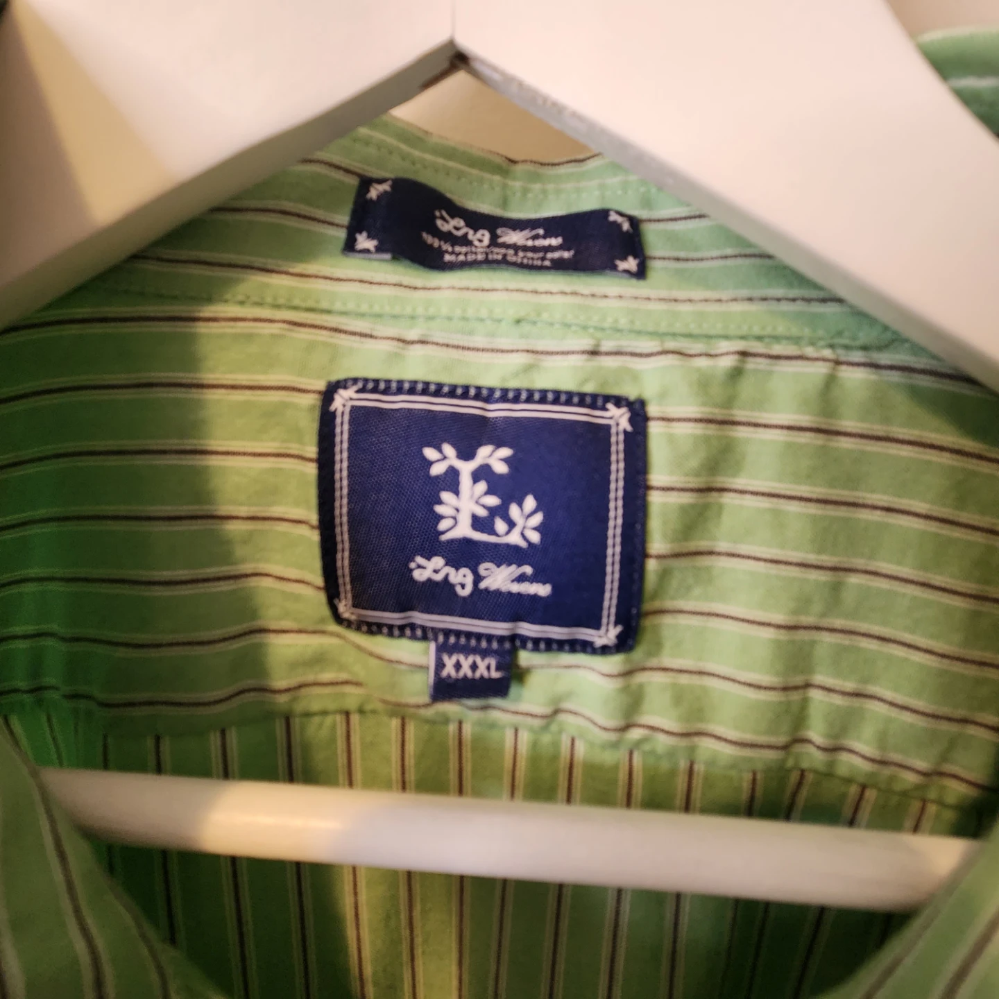Lng Woven Green Striped Short Sleeve Shirt - photo 3