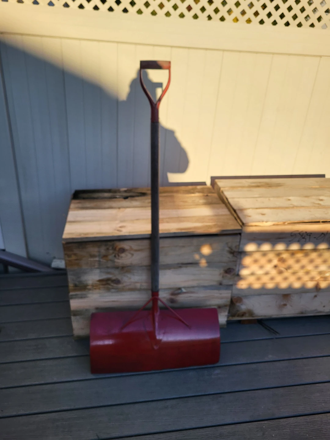 Red Heavy Metal snow pusher shovel - photo 2