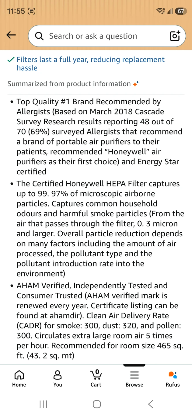 Honeywell HPA300C True HEPA Air Purifier - photo 3