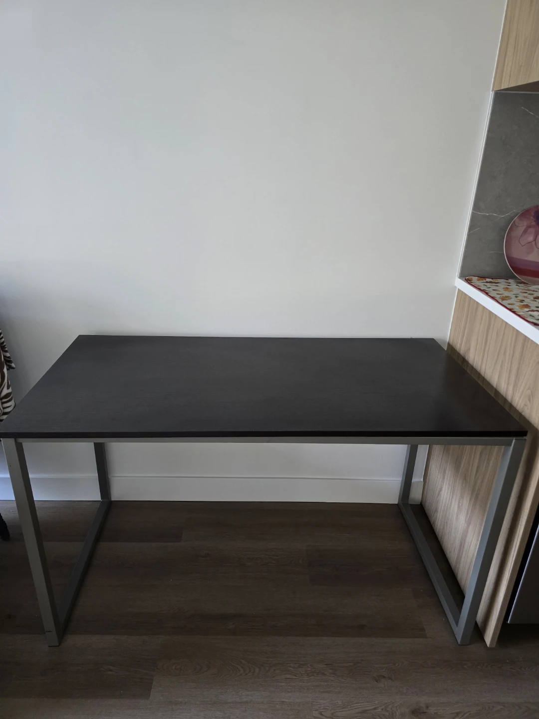 Dark Brown Desk with Metal Frame - photo 2