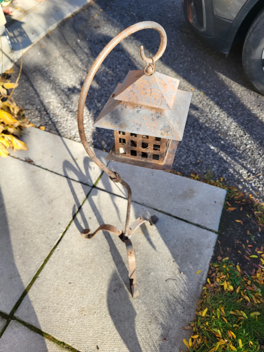Rustic Metal Hanging Lantern with Stand - photo 2