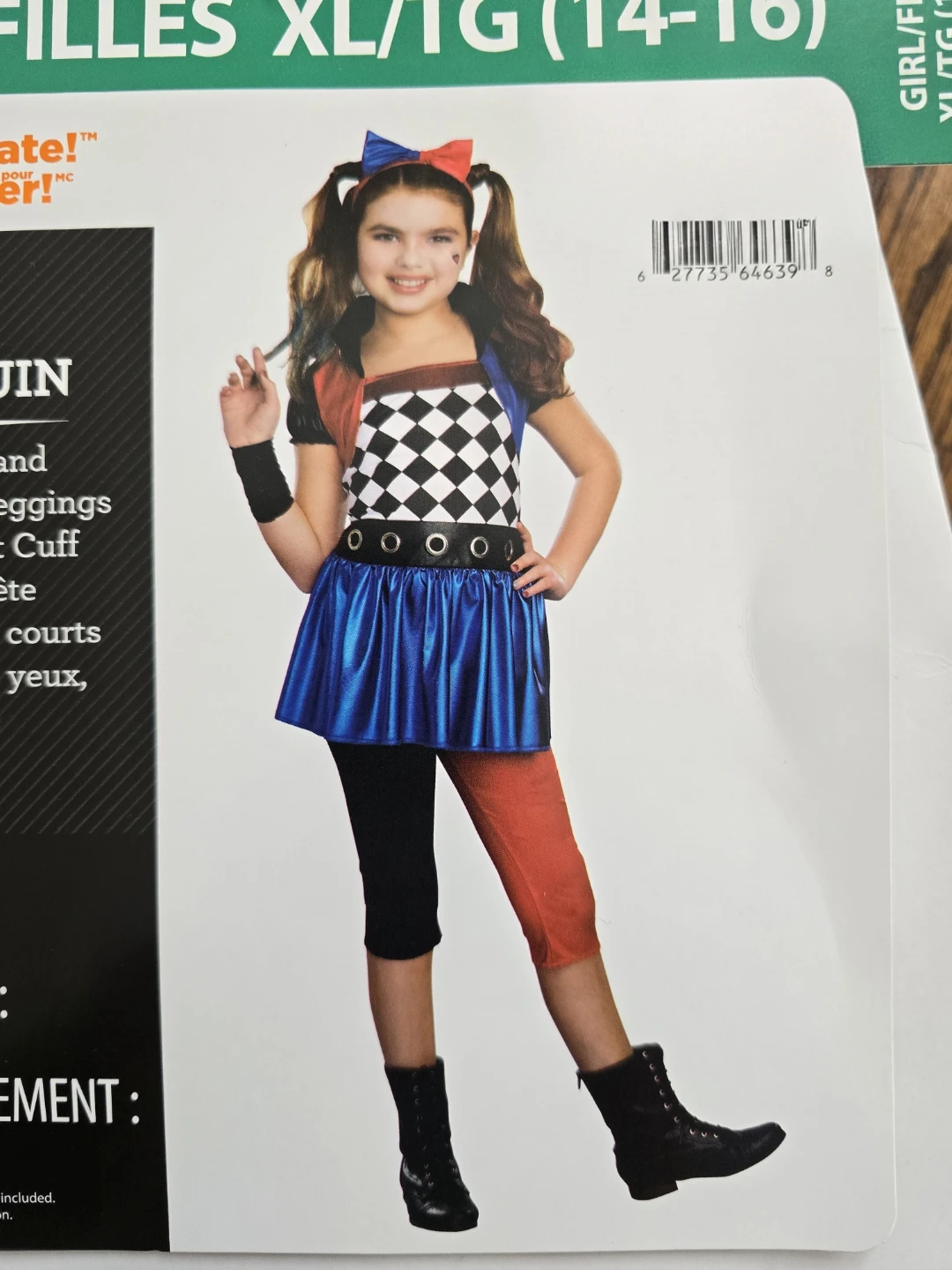 Harlequin Costume Youth XL (14-16) like New