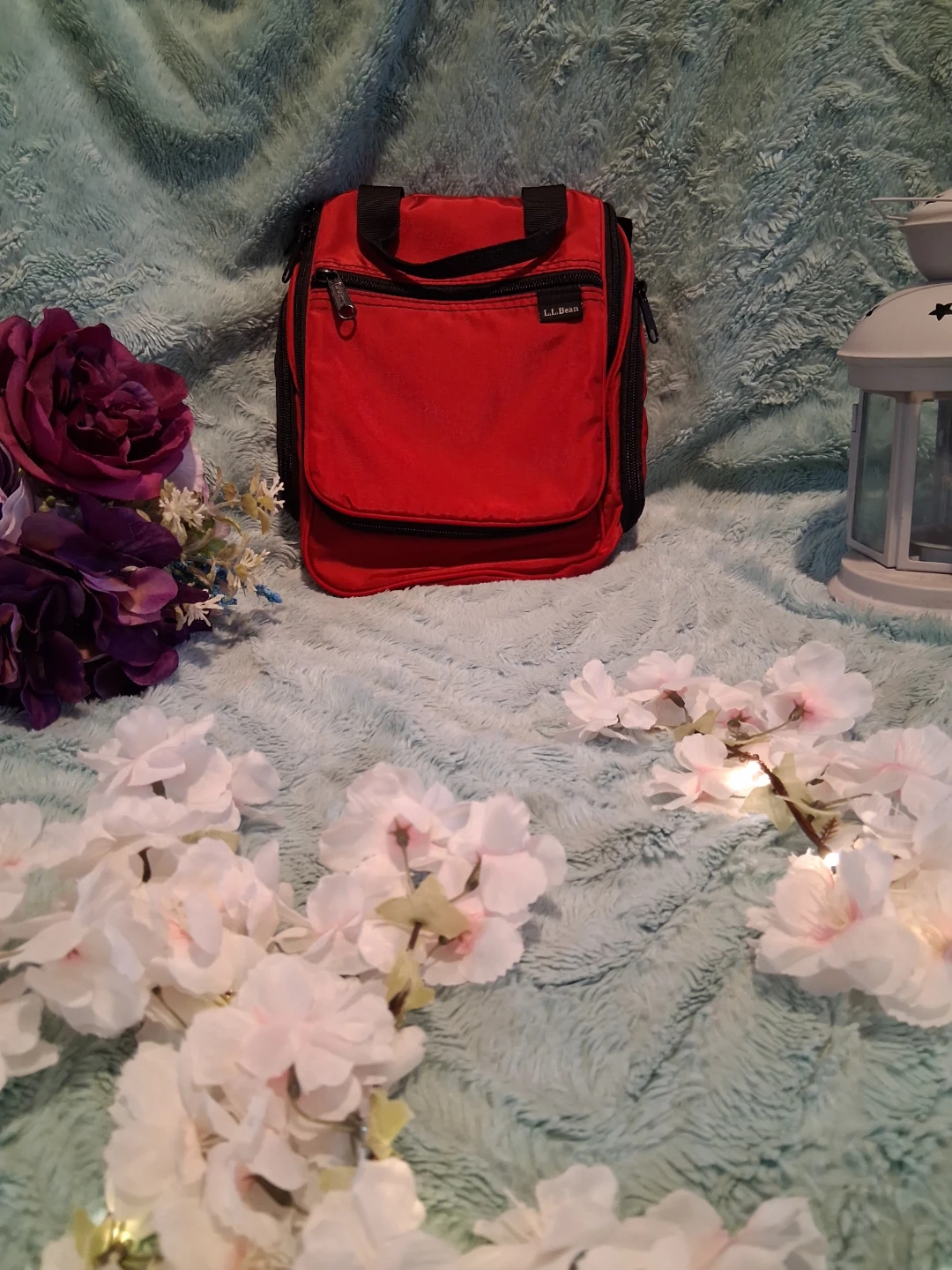L.L.Bean Red Hanging Toiletry Bag