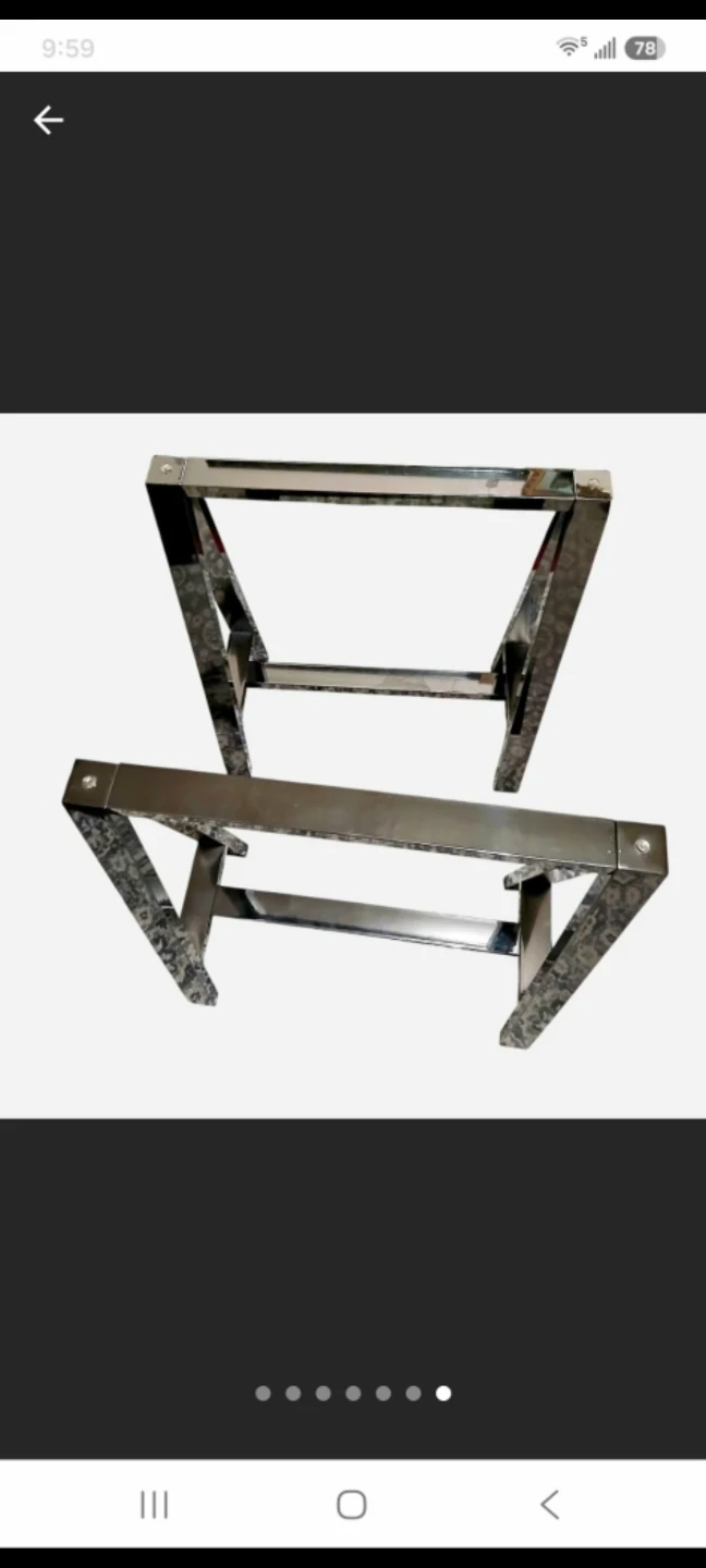shiny stainless steel  Metal Table Base Frames or table leg - photo 4