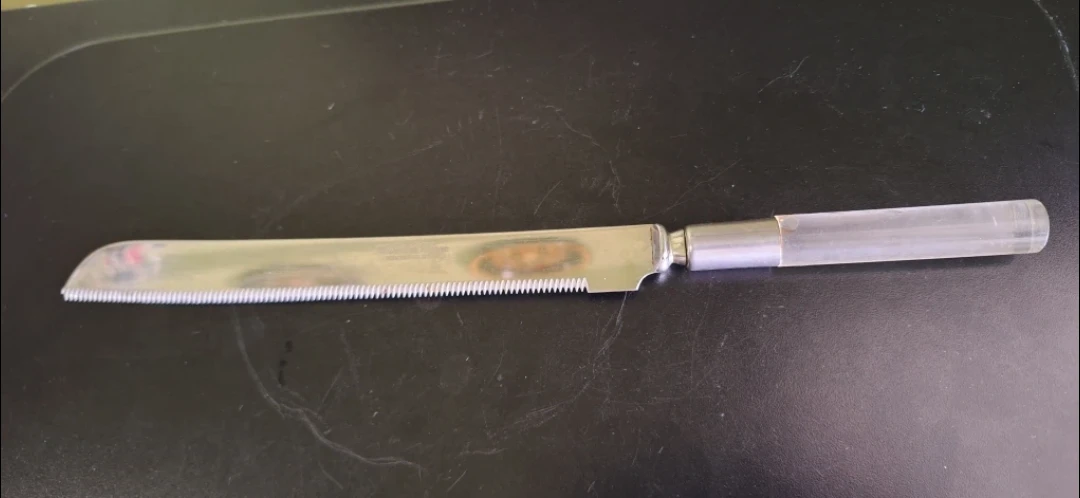 Serrated Bread Knife with Clear Acrylic Handle - photo 2