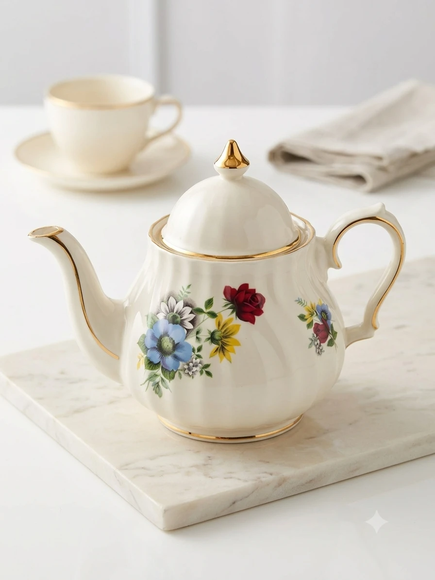 Floral Porcelain Teapot