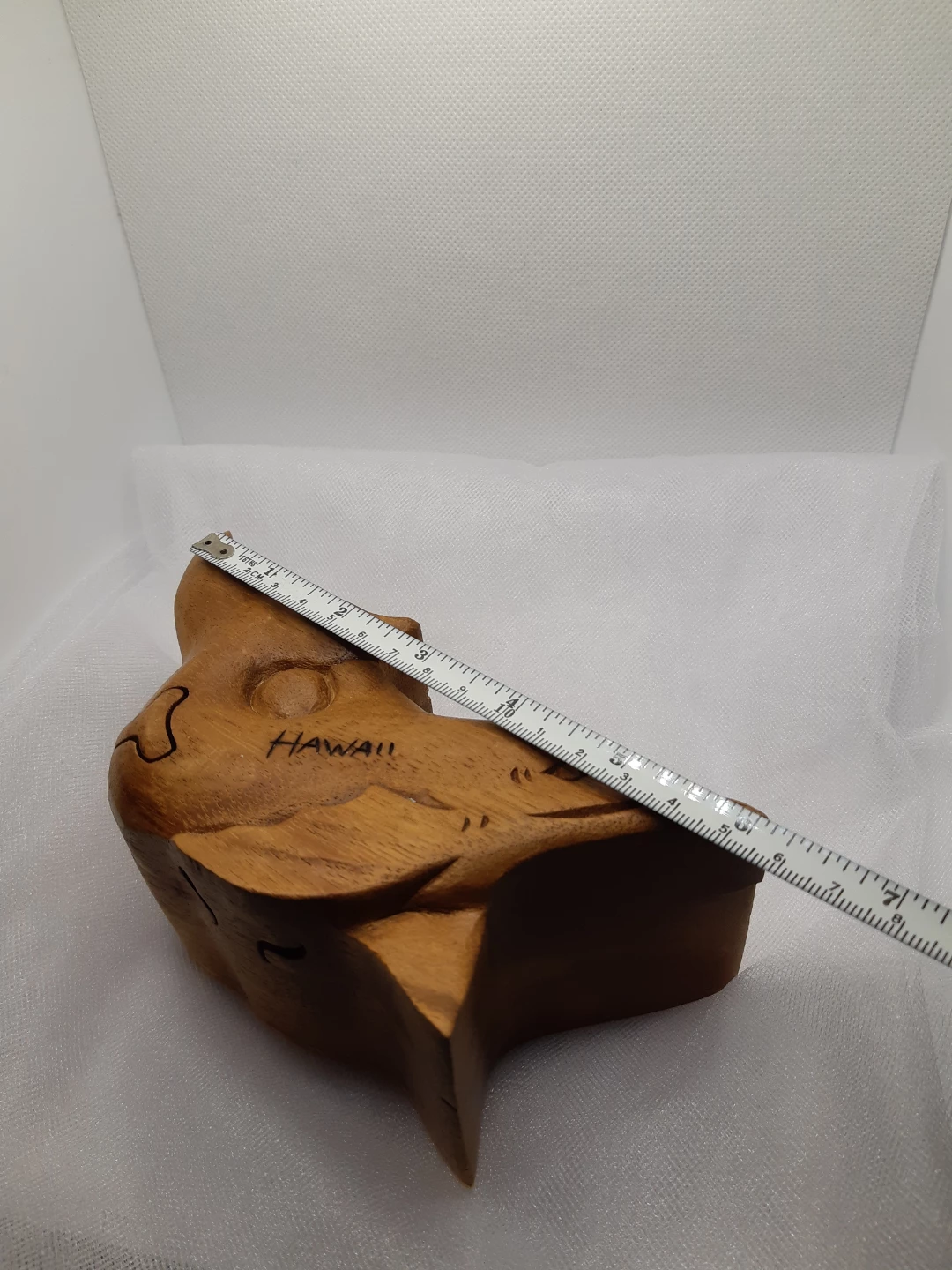 Hand carved wooden dolphin shaped puzzle box - photo 4