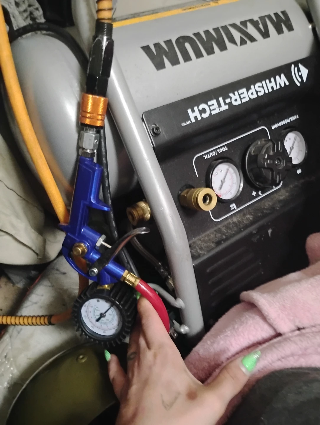 Maximum Whisper-Tech Air Compressor with Hose Reel