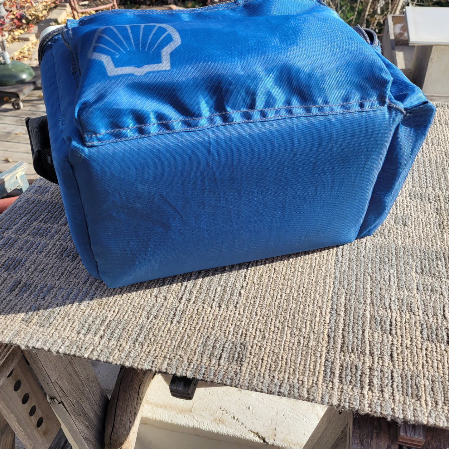 Vintage Shell Gas Thermos Cooler Bag - Blue - photo 3