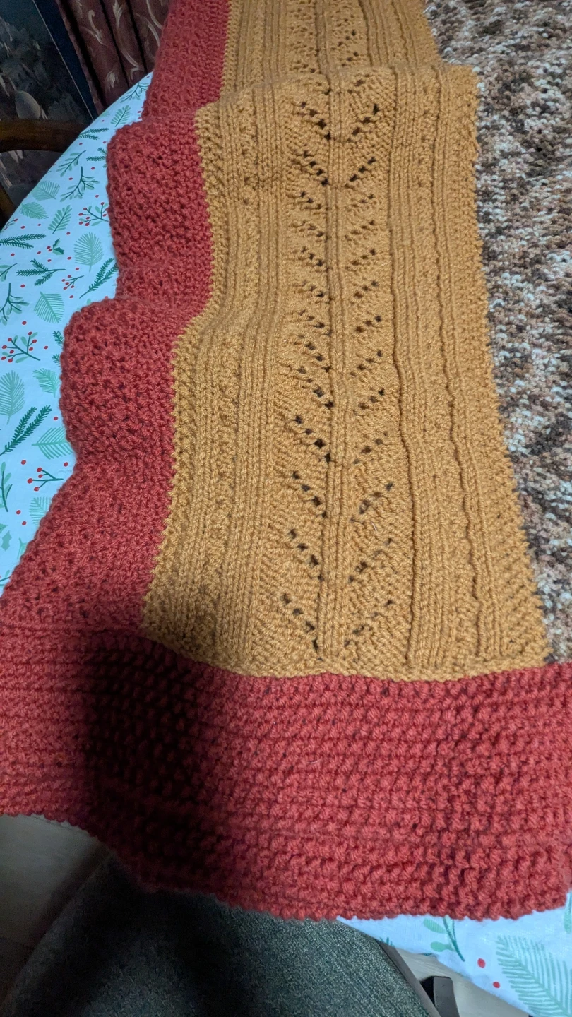 Hand-knitted throw blanket - photo 2