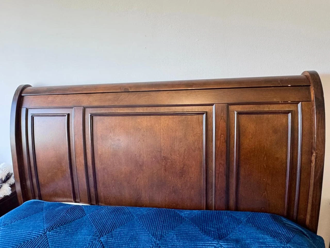Dark Wood Queen Bed Frame and Matching Dresser with Mirror - photo 2