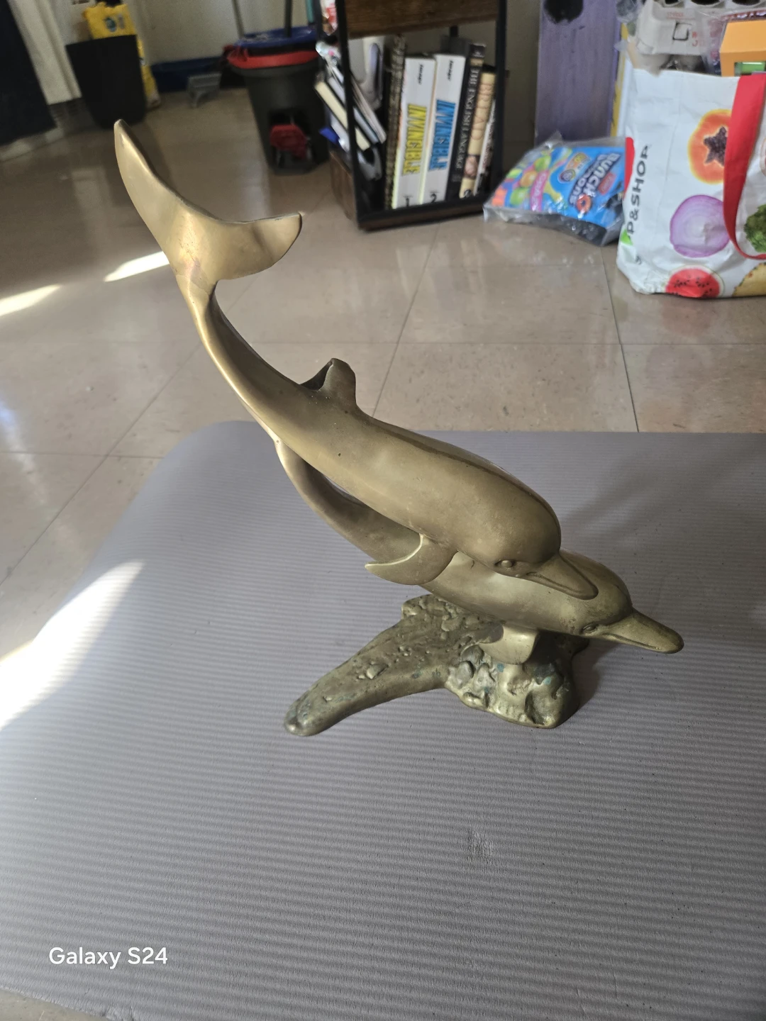 Vintage Brass Dolphin Statue - photo 4