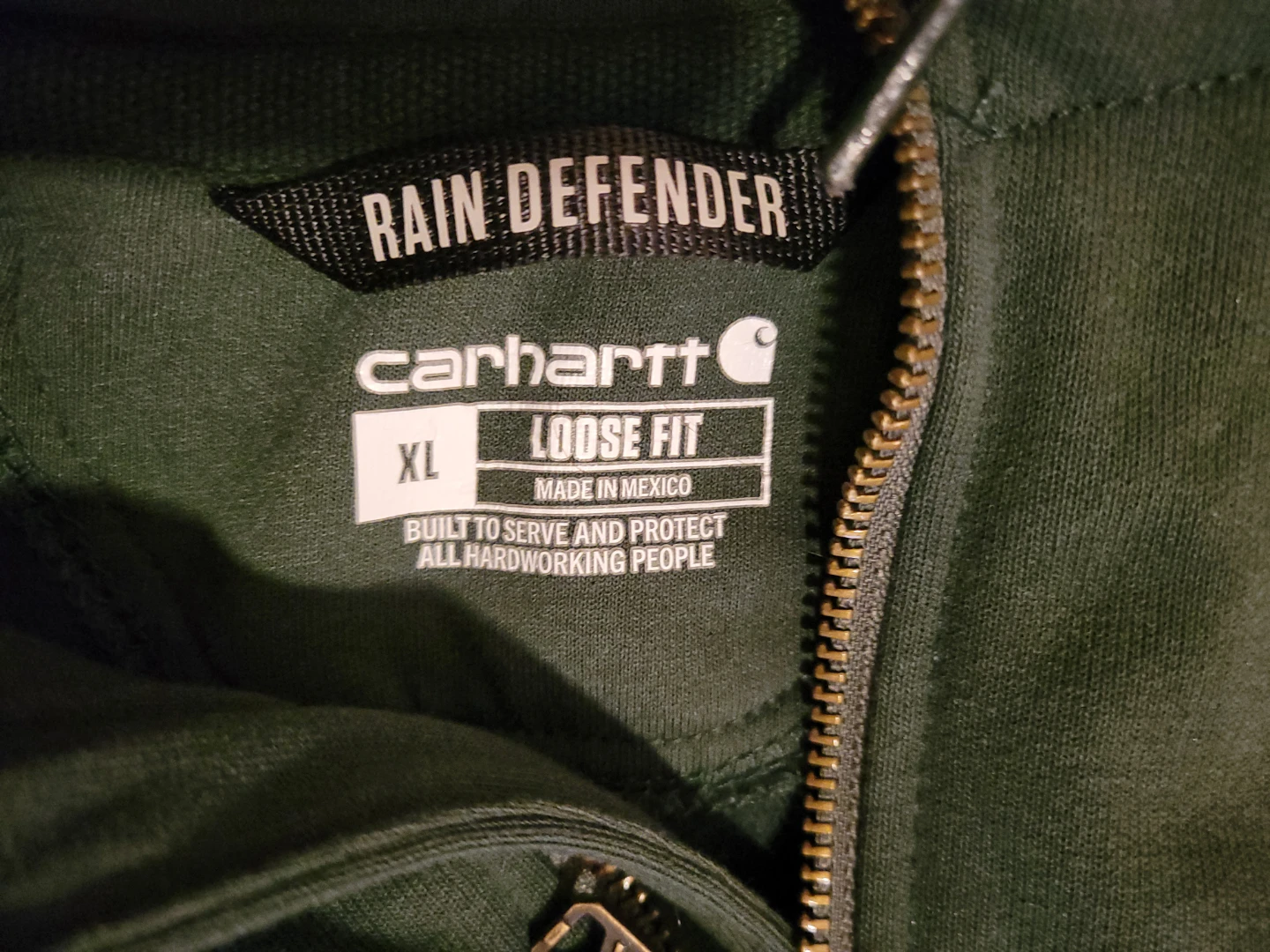 Carhartt Paxton Hoodie Mens Green Quarter Zip Sz XL - photo 3