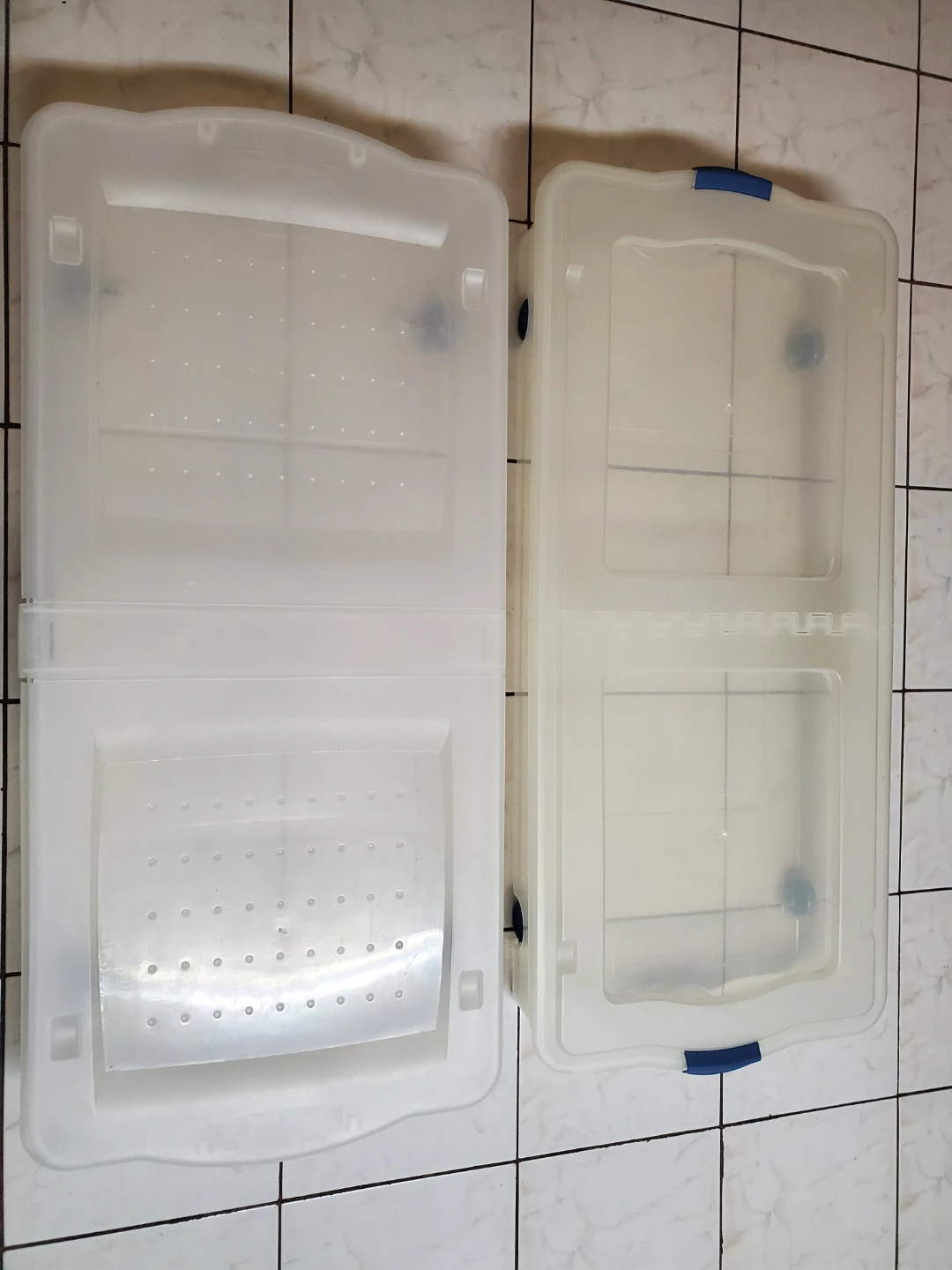 Two Clear Underbed Storage Bins