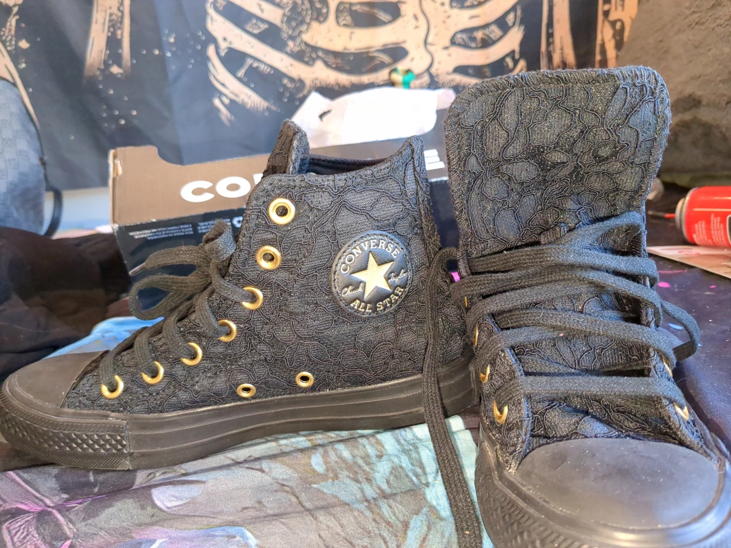 Converse Chuck Taylor All Star Black Lace High Tops CITAS