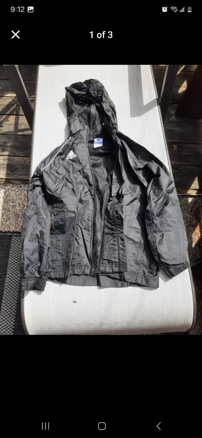 Adidas Kids Black Windbreaker Jacket