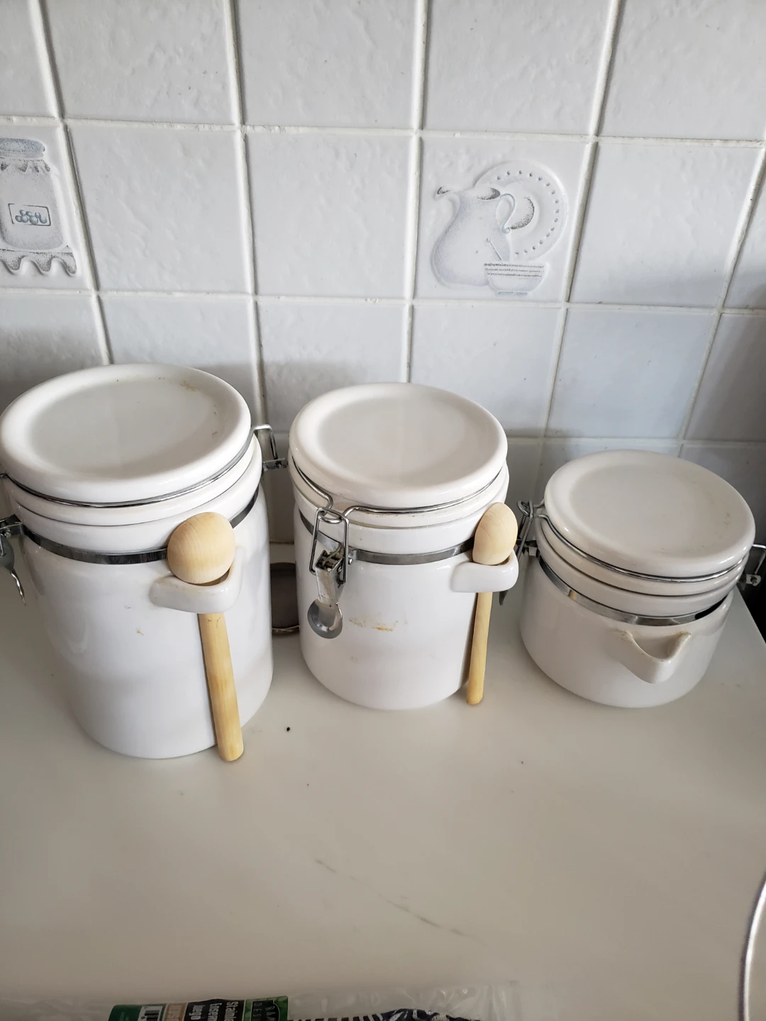 Set of 3 Ceramic Kitchen Canisters - photo 2