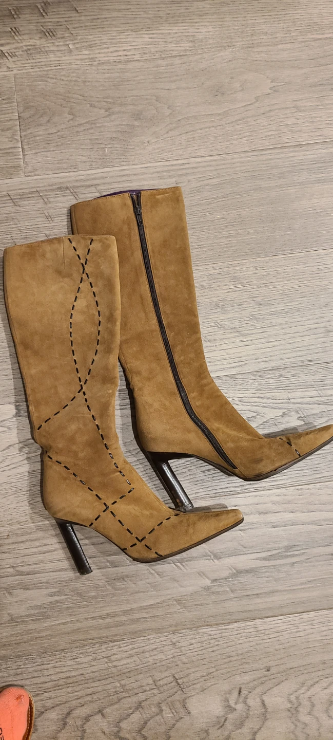 Tan Suede Knee-High Boots Size 37.5