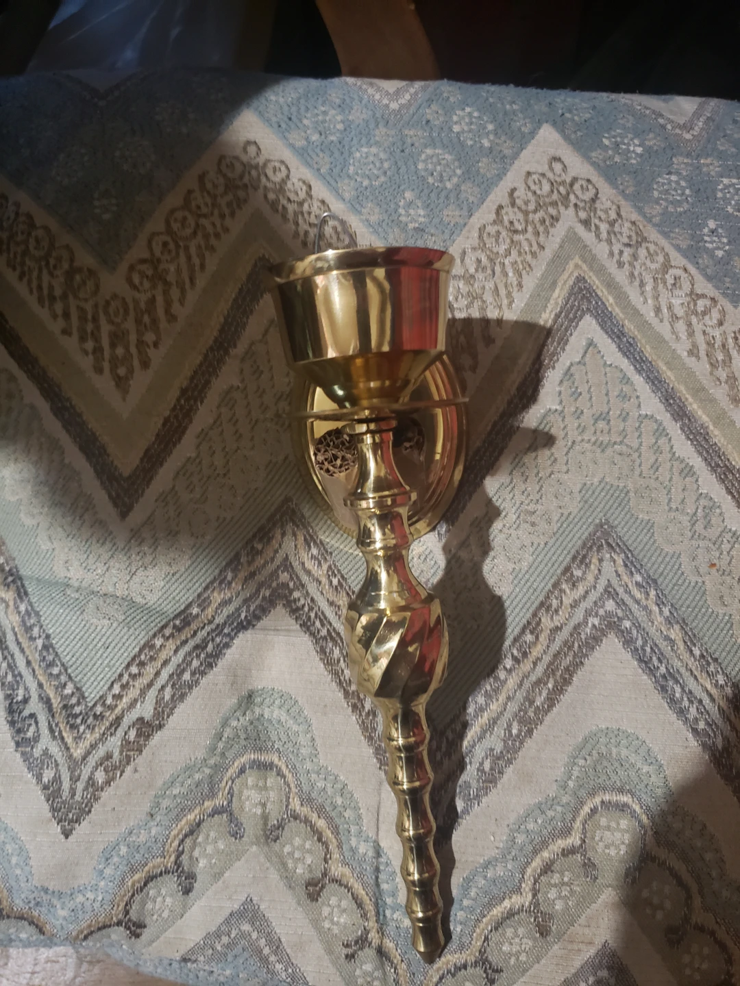 Vintage Brass Wall Sconce Candle Holder. Set of 2