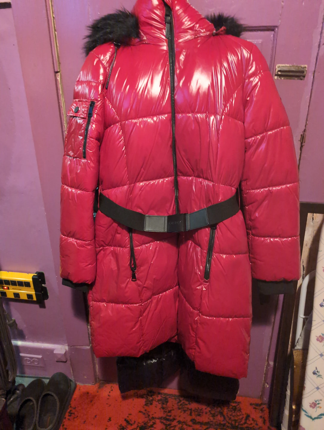 DKNY Red Puffer Jacket