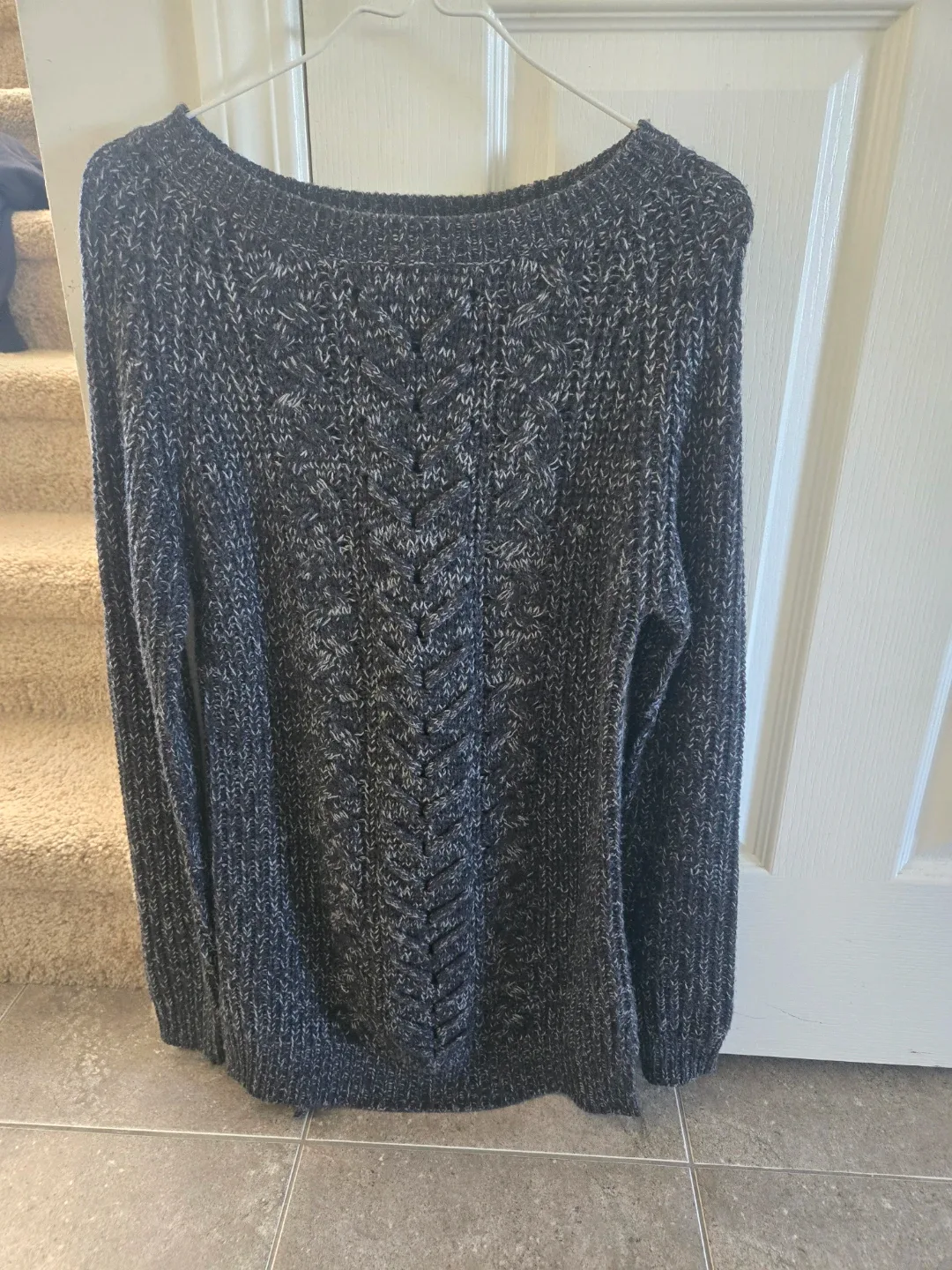 Grey and Black Cable Knit Sweater(Small) - photo 4