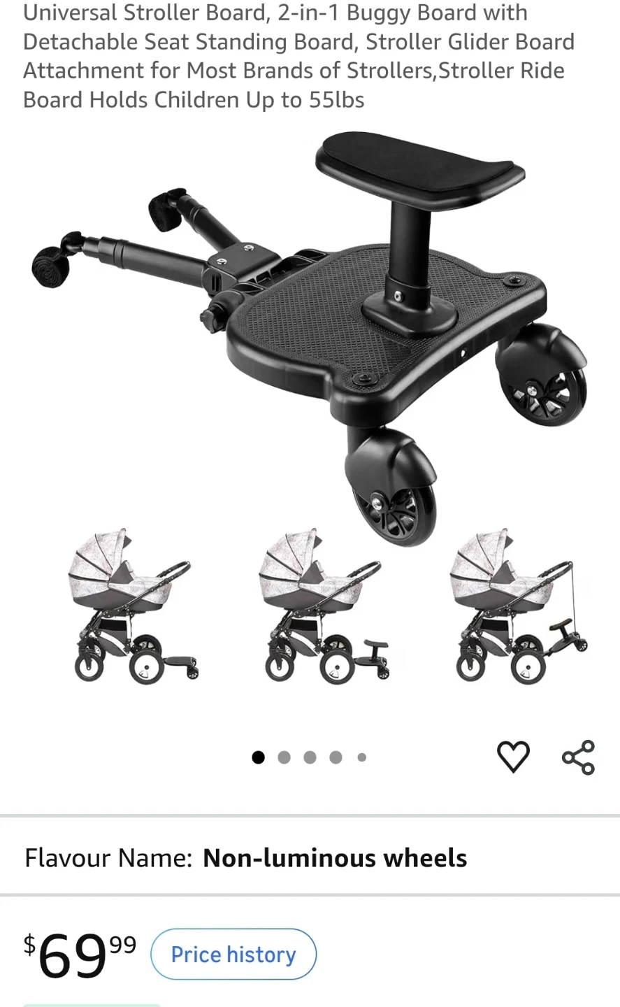 Universal 2-in-1 Stroller Buggy Board with Seat - photo 2