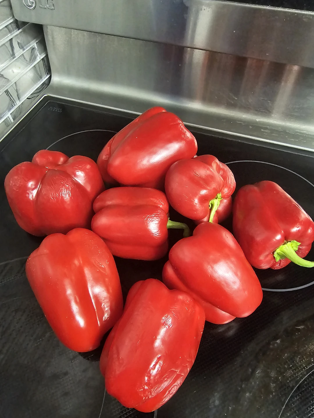 Fresh red bell peppers