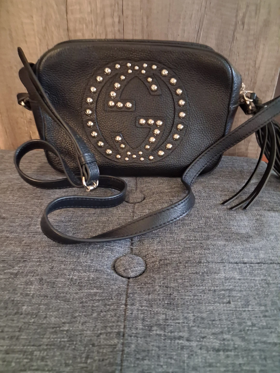 Black Leather Soho Disco Bag