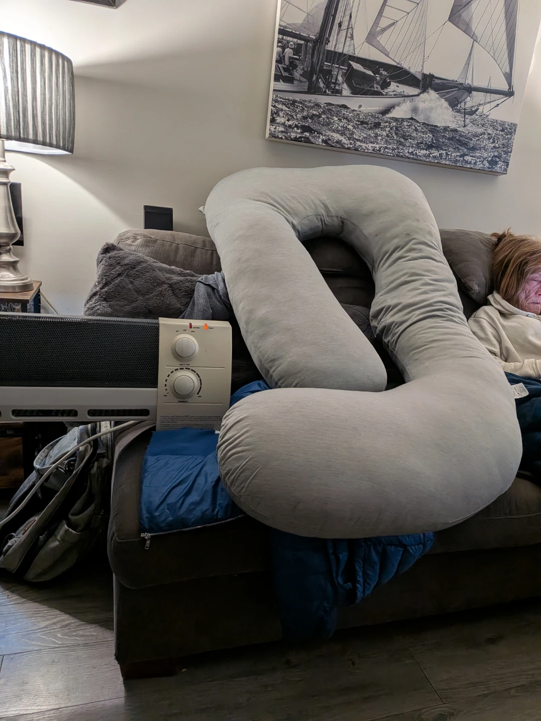 Grey Full Body Pregnancy Pillow