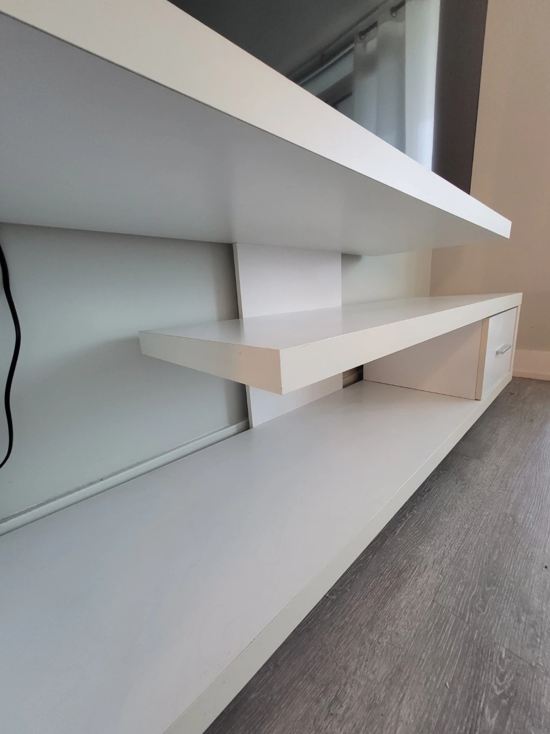 Modern White TV Stand - $170 or Best Offer - photo 3