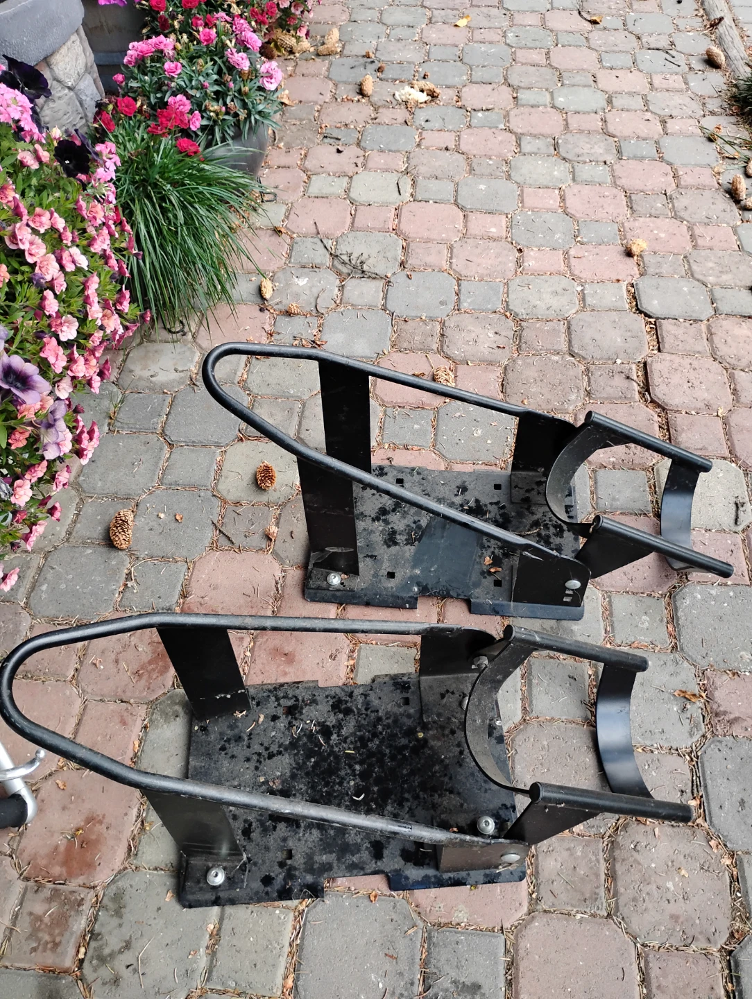 Two Black Motorcycle Wheel Chocks