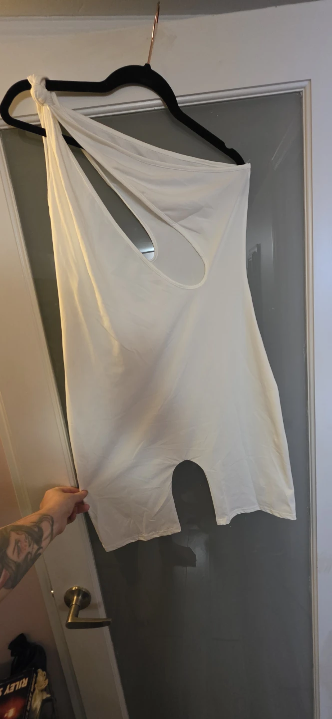 Kollyy One-Shoulder Romper White XL
