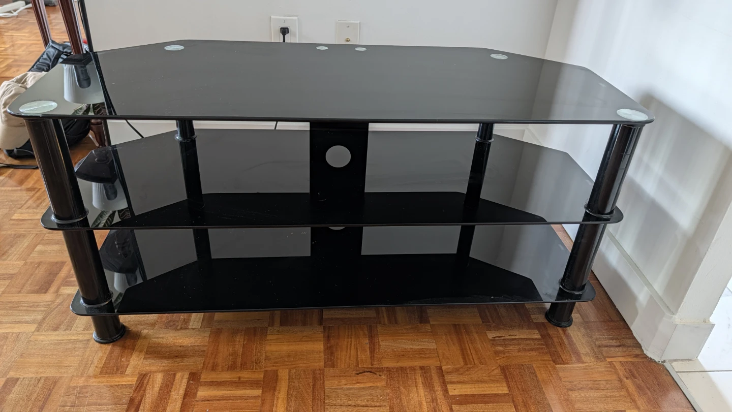 Black Glass TV Stand - photo 4