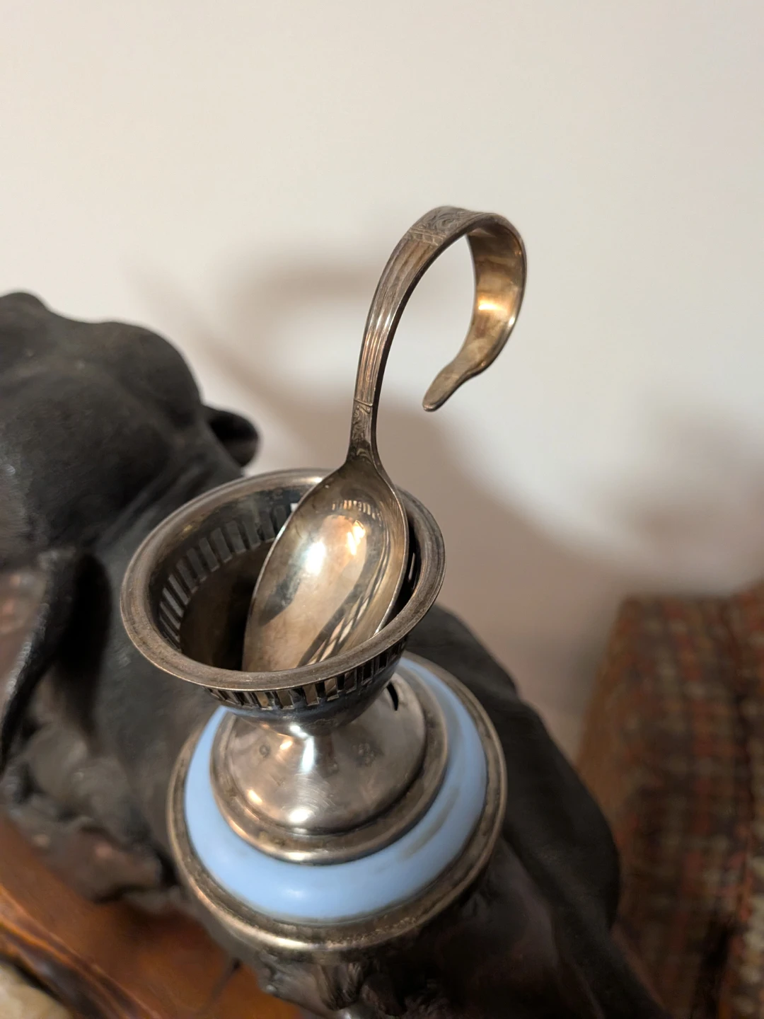 Vintage Lewbury Silver-Plated Condiment Holder with Spoon - photo 5
